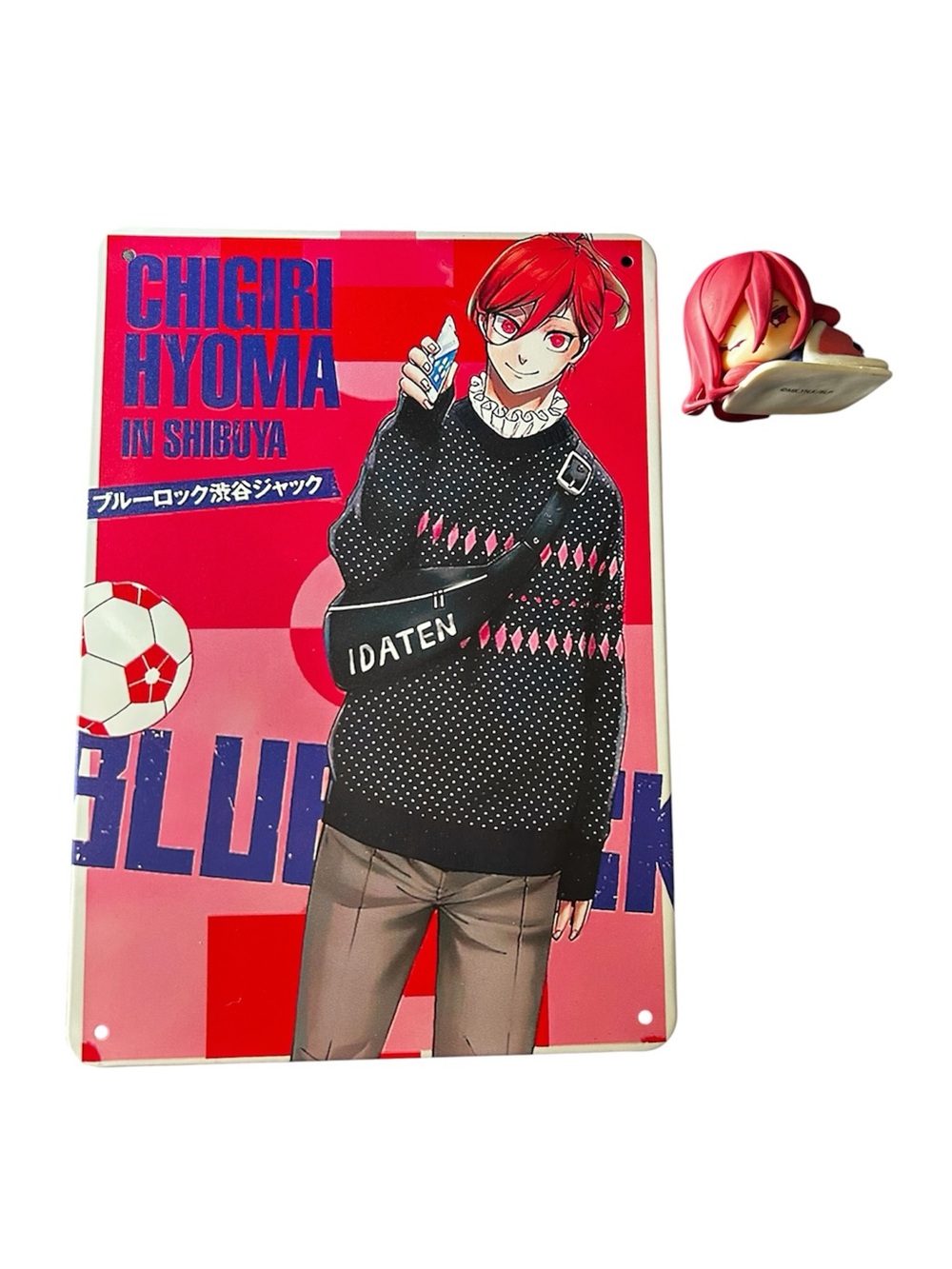 Blue Lock Chigiri Hyoma Metal Tin Sign and Mini Figure